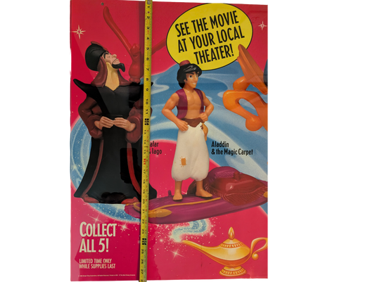 "Aladdin" 1992 Burger King Kids Club Toy Poster 28in x 56in