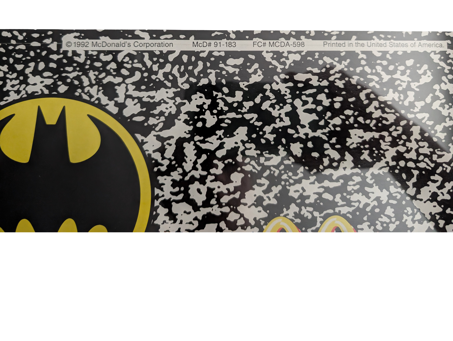 Batman 1992 McDonald's Poster "Welcome to Gotham City" 36in x 16in