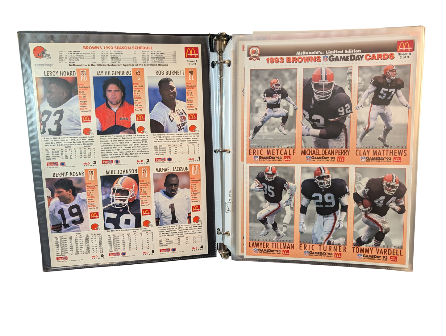 1993 McDonald’s NFL Gameday Collector Cards