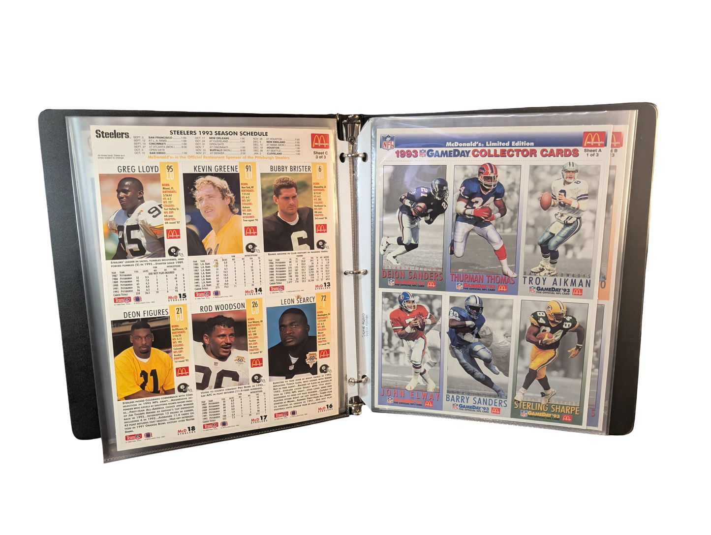 1993 McDonald’s NFL Gameday Collector Cards