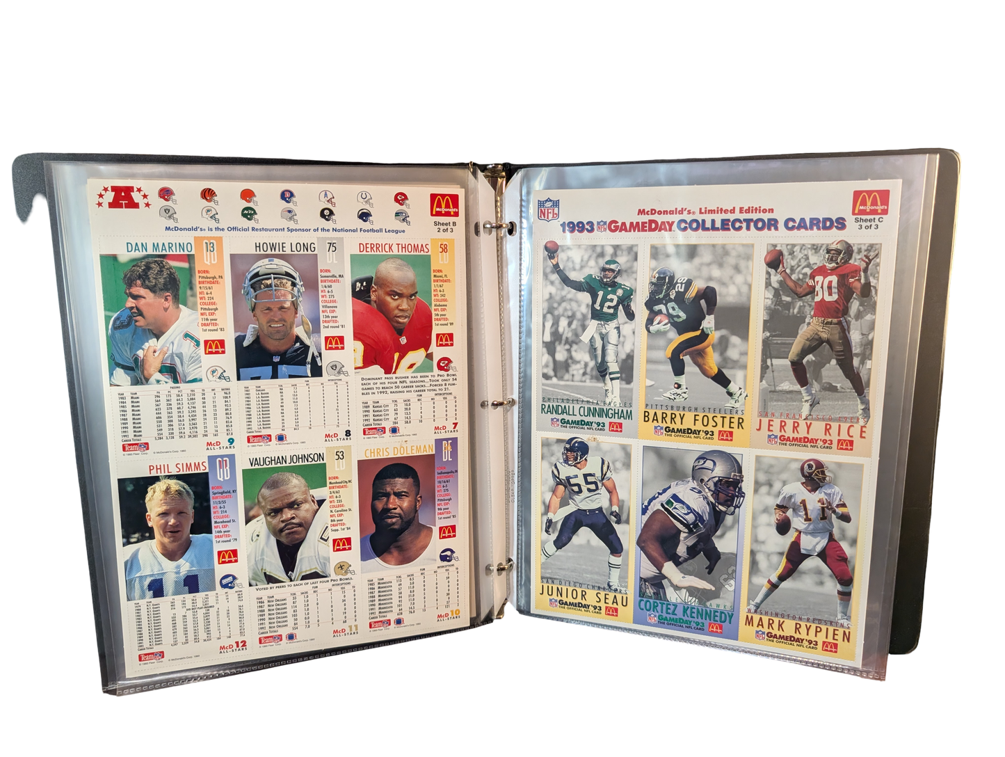 1993 McDonald’s NFL Gameday Collector Cards