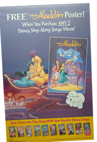 Disney's Aladdin Sing Along Movie Poster double sided 26in x 40in