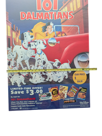 101 Dalmatians Movie Poster with Nabisco Promotional Offer 26in x 40in