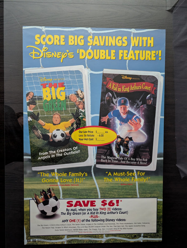 Disney's A King in King Arthur's Court & The Big Green Double Feature Poster 26in x 40in
