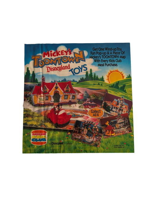 Mickey's Toontown Disneyland Toys Burger King Kids Club Window Decal 17in x 17in