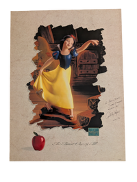 Snow White "The Fairest One of All" WDCC Poster 18in x 24in Signed by  Ashley Lupin TO RED & JANICE 10/21/95