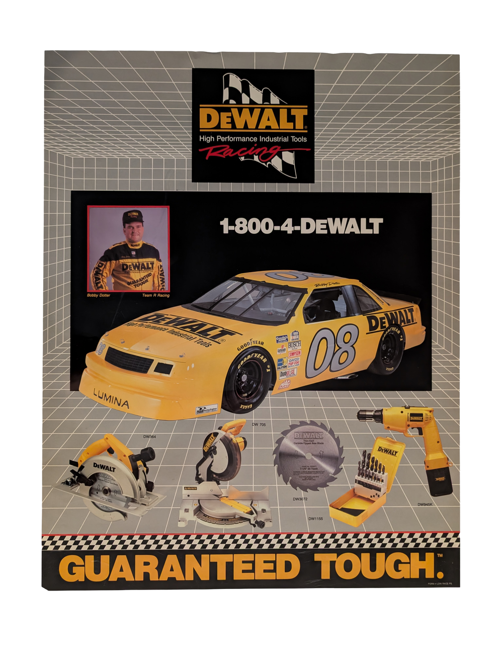 Dewalt Tools Racing  with Bobby Dotter Team R Racing #8 Poster 22in x 28in