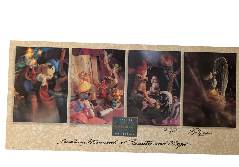 "Creating Moments of Beauty and Magic" WDCC  Poster 21in x 39in Signed by David Pacheco TO JANICE