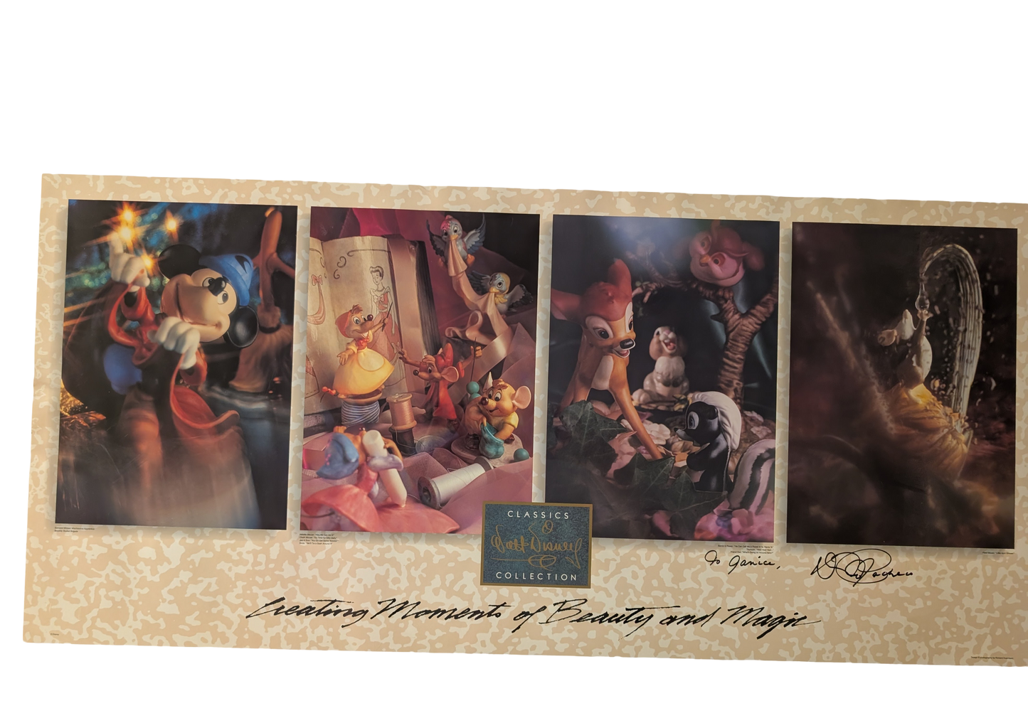 "Creating Moments of Beauty and Magic" WDCC  Poster 21in x 39in Signed by David Pacheco TO JANICE