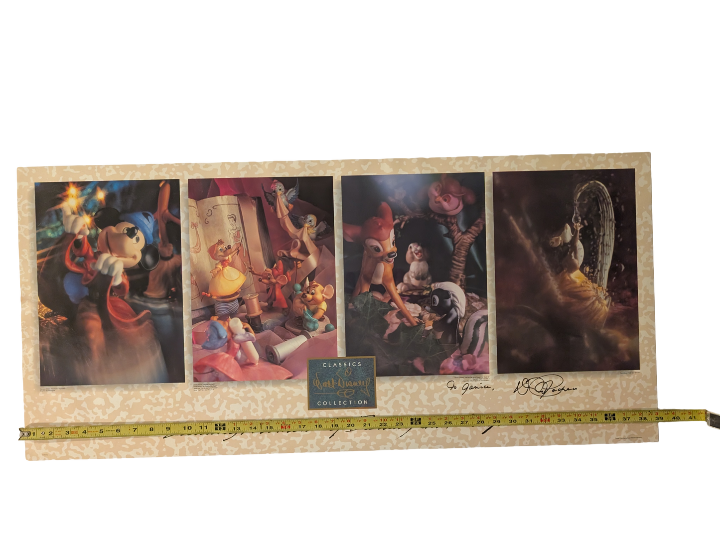 "Creating Moments of Beauty and Magic" WDCC  Poster 21in x 39in Signed by David Pacheco TO JANICE