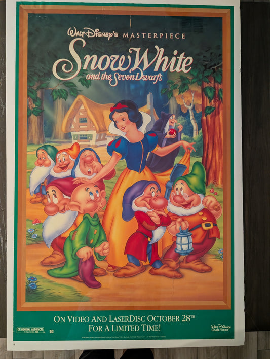 "Snow White" Walt Disney's Masterpiece Movie Poster 40in x 26in