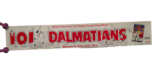"101 Dalmatians" VHS Movie Banner 11in x 66in