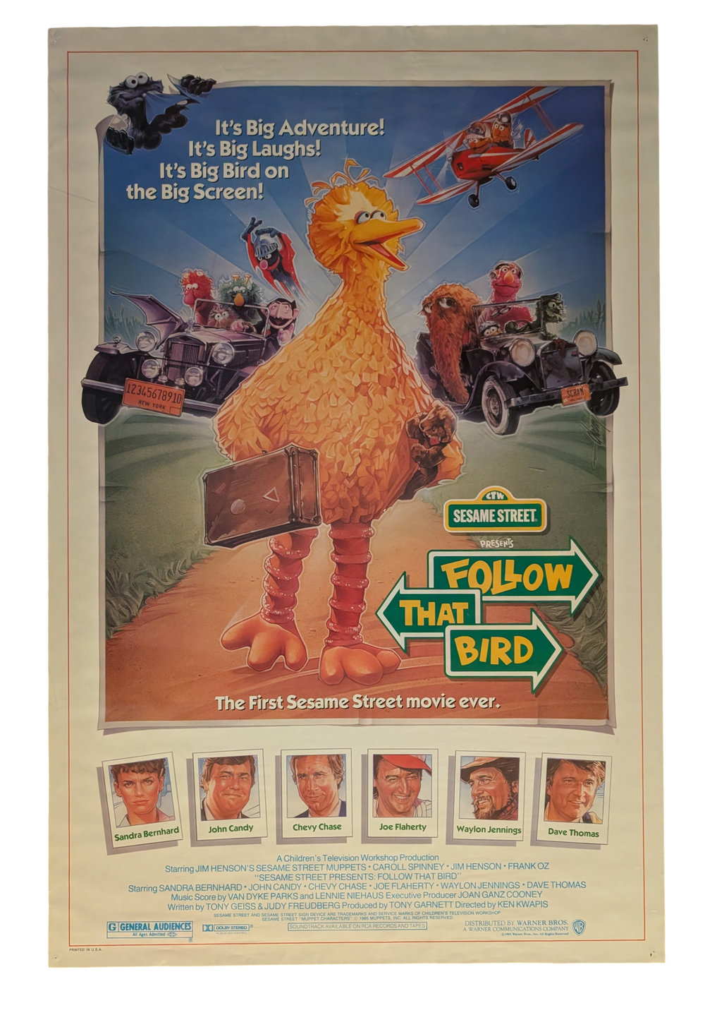 "Follow that Bird" Sesame Street Movie Poster 27in x 41in