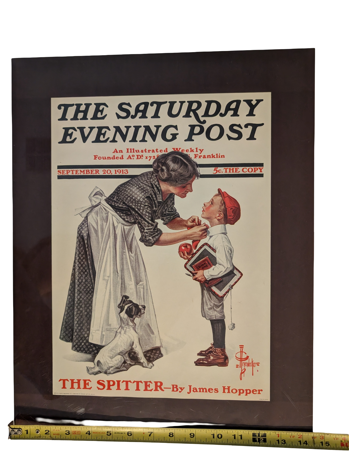 The Saturday Evening Post September 20, 1913 "The Spitter" by James Hopper 14.5in x 18.5in Print