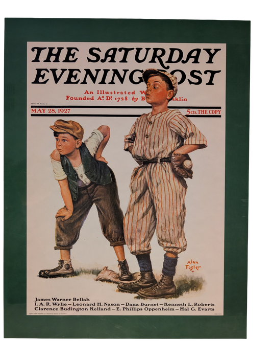 The Saturday Evening Post May 28, 1927 "Safe on Base" by Alan Foster 13in x 17in Print