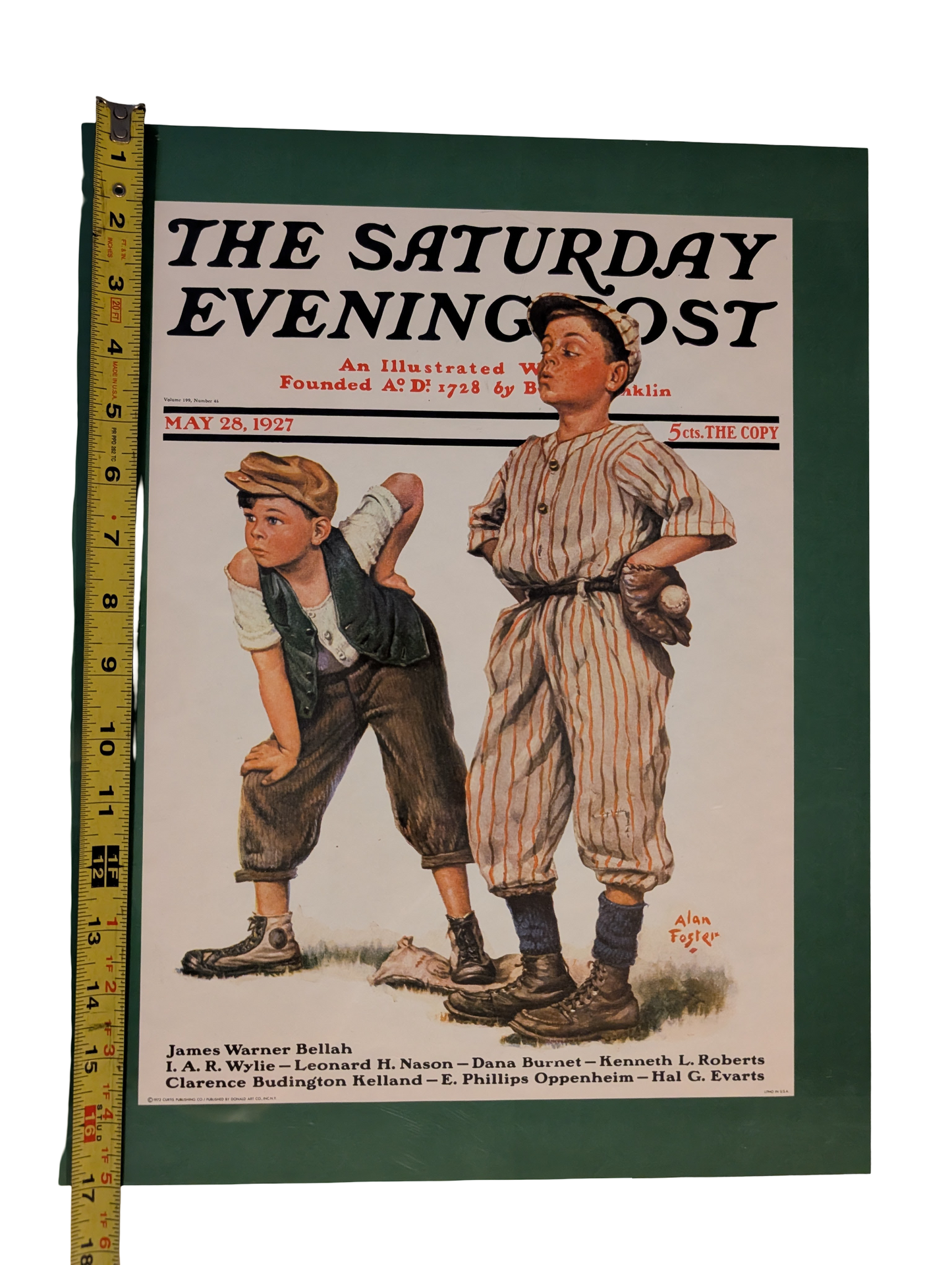 The Saturday Evening Post May 28, 1927 "Safe on Base" by Alan Foster 13in x 17in Print