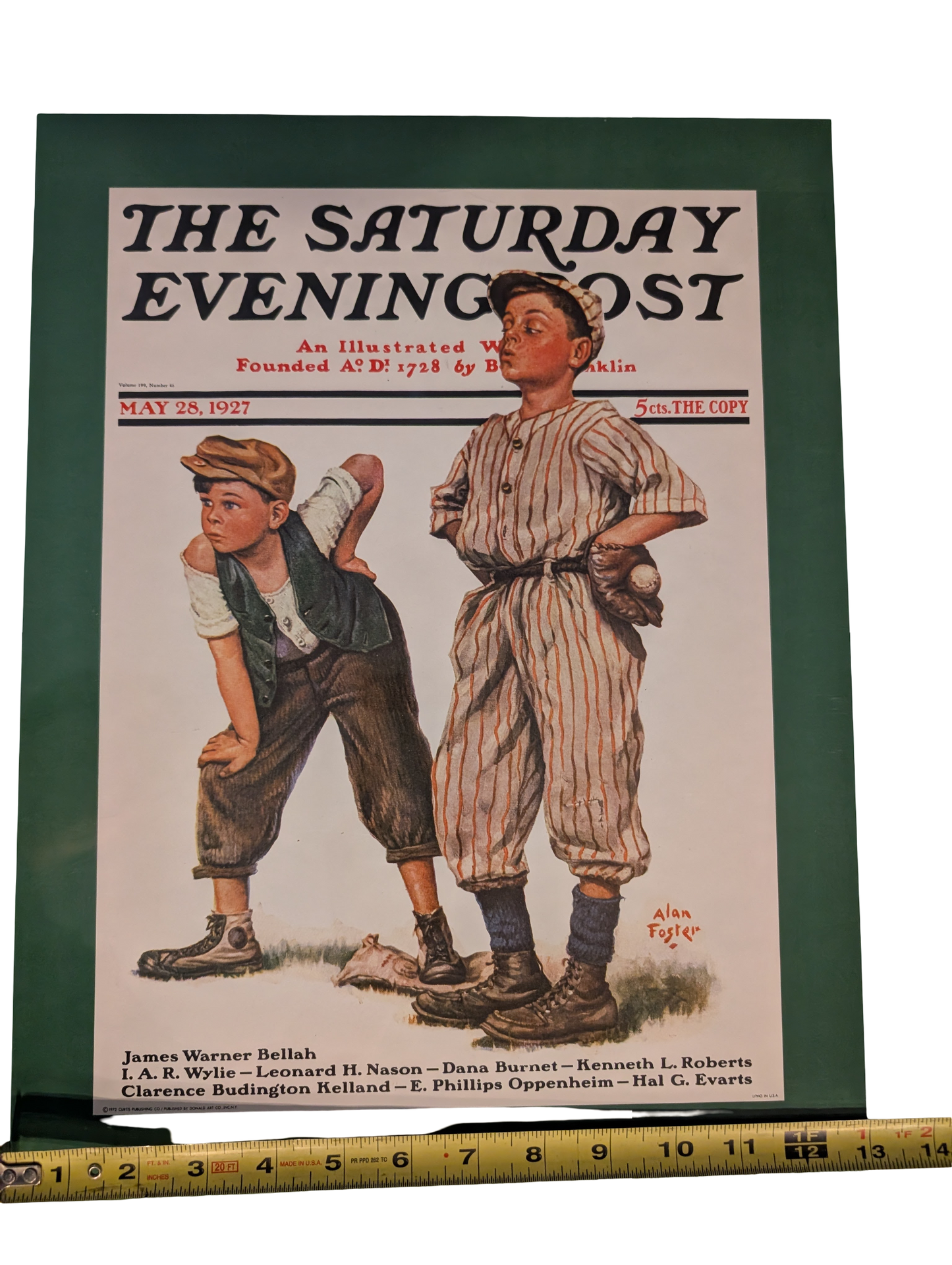 The Saturday Evening Post May 28, 1927 "Safe on Base" by Alan Foster 13in x 17in Print
