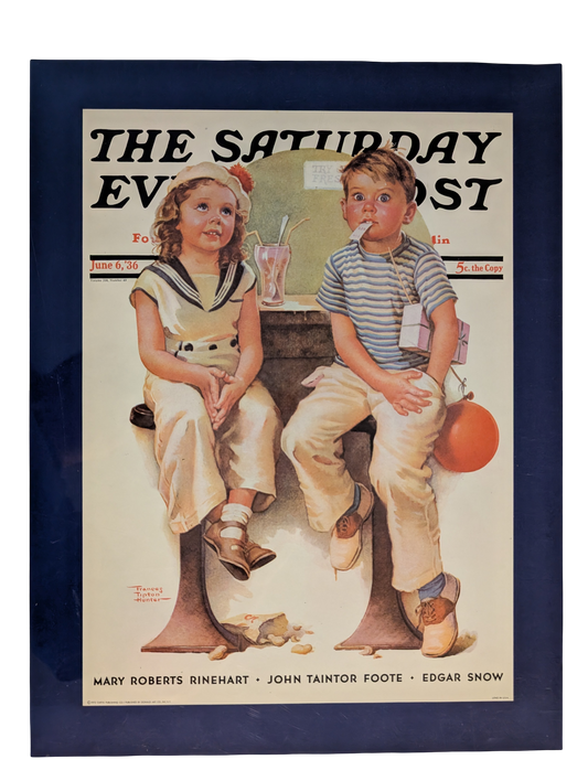 The Saturday Evening Post June 6, 1936 "No Money for Her Soda" by Frances Tipton Hunter 13in x 17in Print