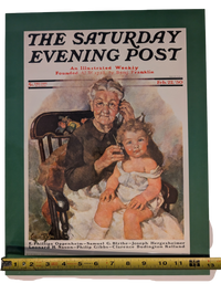 The Saturday Evening Post February 22, 1930 "Grandma and granddaughter listening to radio handset" by Ellen Pyle 13in x 17in Print