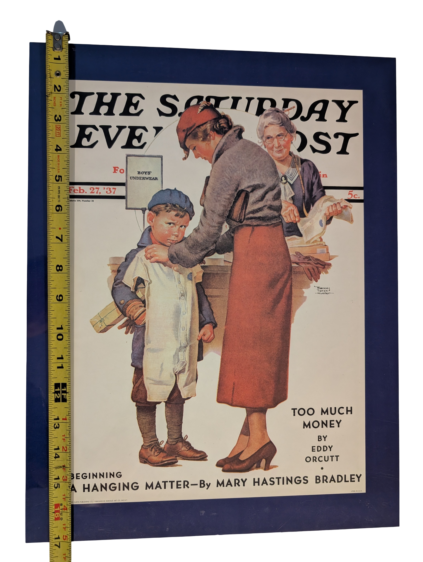 The Saturday Evening Post February 27, 1937 "New Woolies" by Frances Tipton Hunter 13in x 17in Print