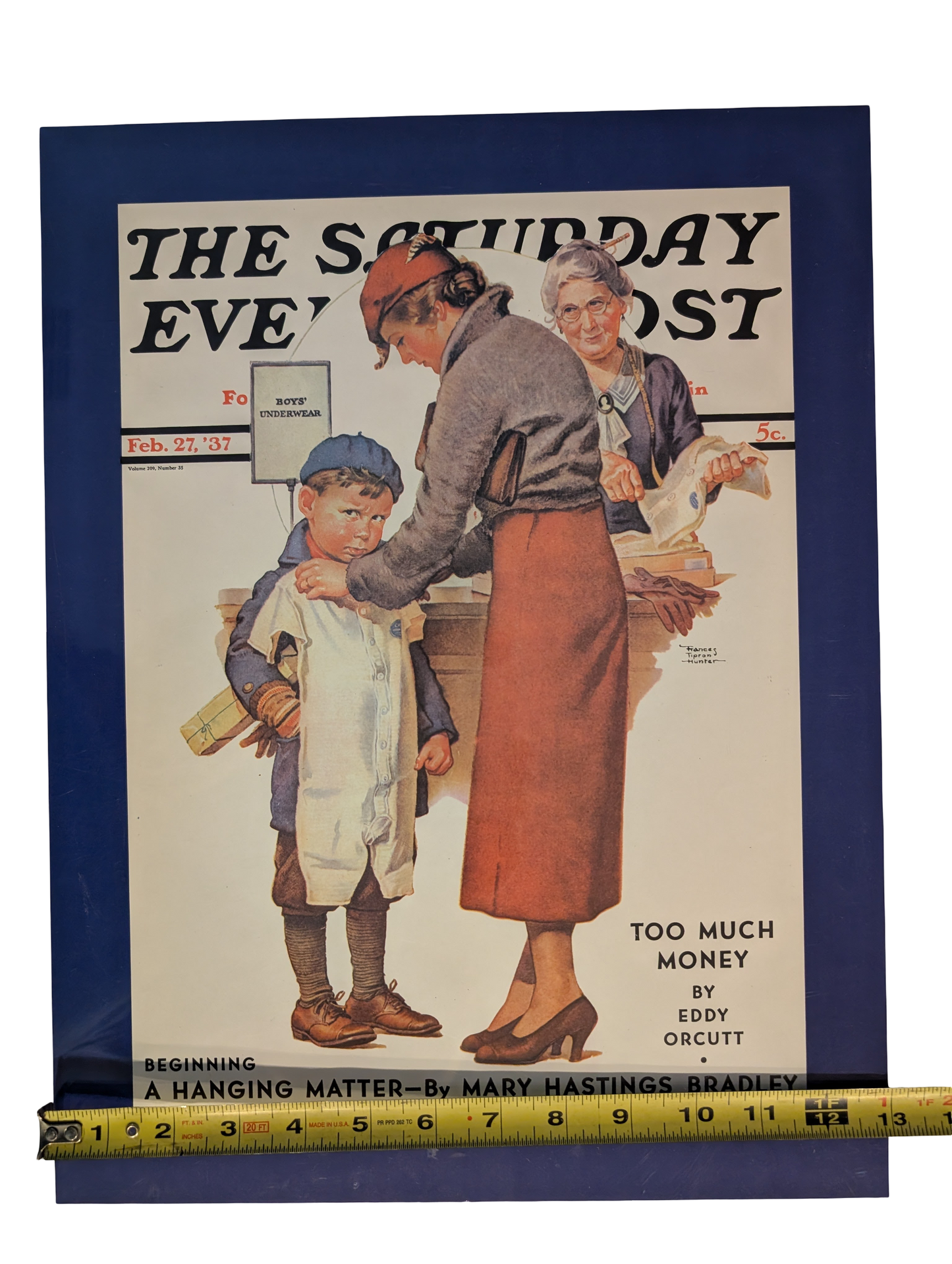 The Saturday Evening Post February 27, 1937 "New Woolies" by Frances Tipton Hunter 13in x 17in Print