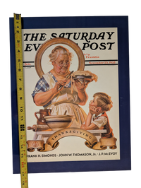 The Saturday Evening Post November 23, 1935 "Trimming the Pie" by Joseph Christian Leyendecker 13in x 17in Print