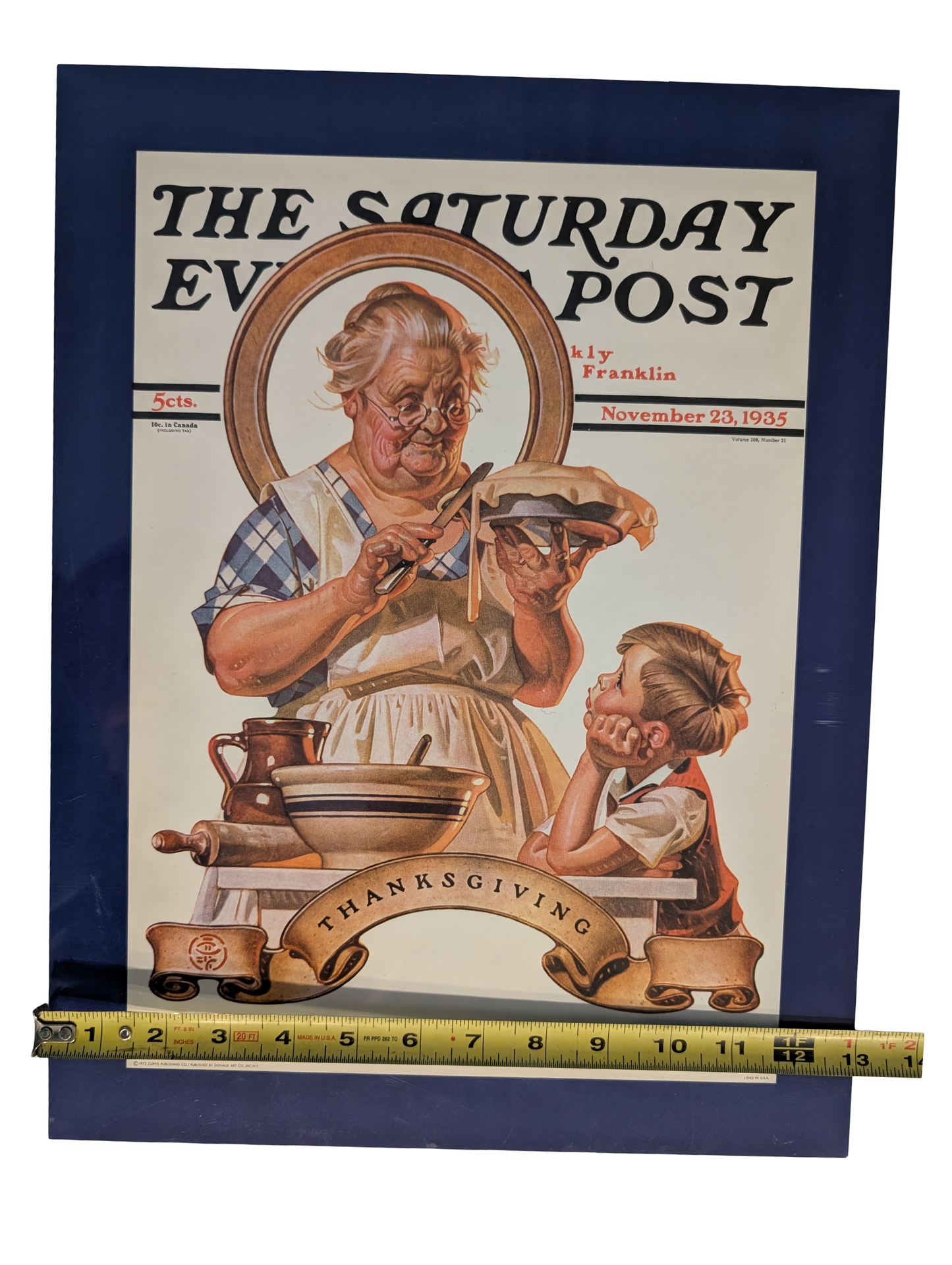 The Saturday Evening Post November 23, 1935 "Trimming the Pie" by Joseph Christian Leyendecker 13in x 17in Print