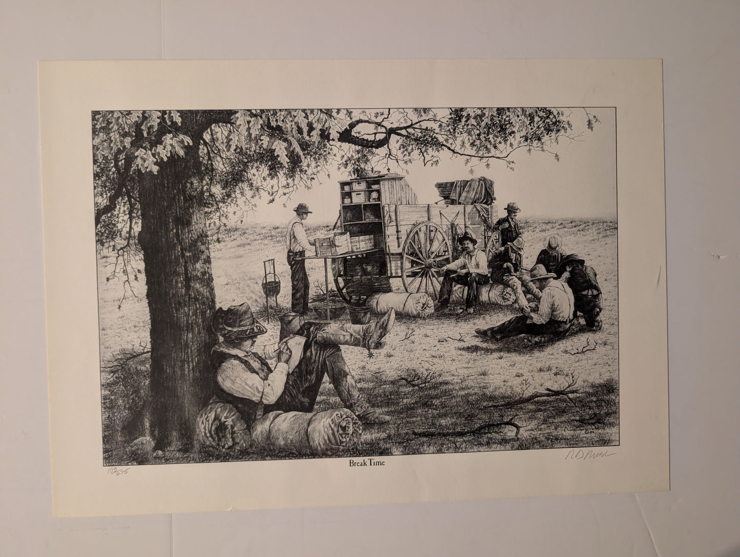 "Break Time" by Raymond J. Mueller  103/275 print 15.5in x 21.5in