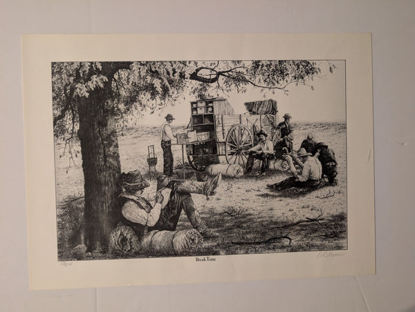 "Break Time" by Raymond J. Mueller  103/275 print 15.5in x 21.5in