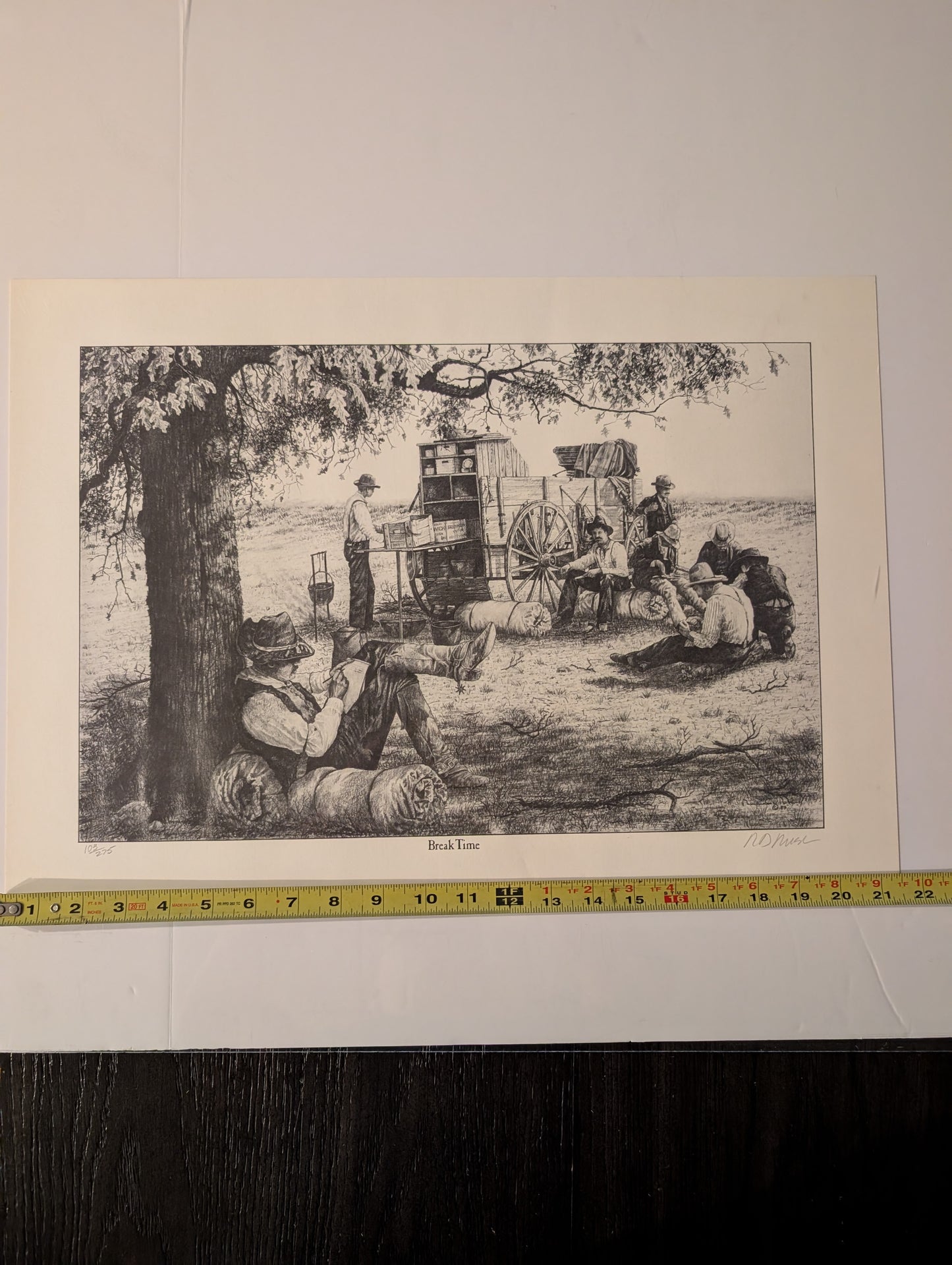 "Break Time" by Raymond J. Mueller  103/275 print 15.5in x 21.5in