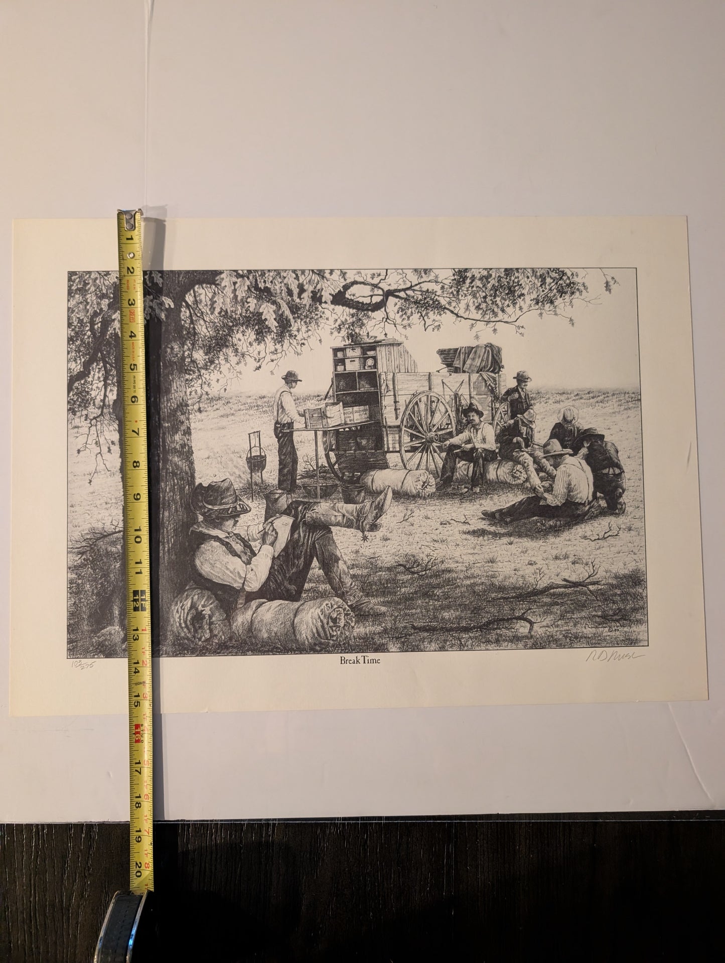 "Break Time" by Raymond J. Mueller  103/275 print 15.5in x 21.5in