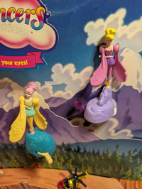 McDonald's Happy Meal Featuring Spinning Sky Dancers & Micro Machines Toy Display