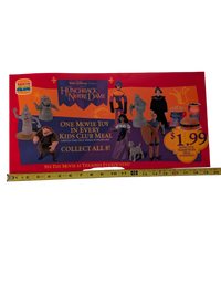 Burger King Kids Club Hunchback of Notre Dame Toy Poster  9.5in x 19.5in