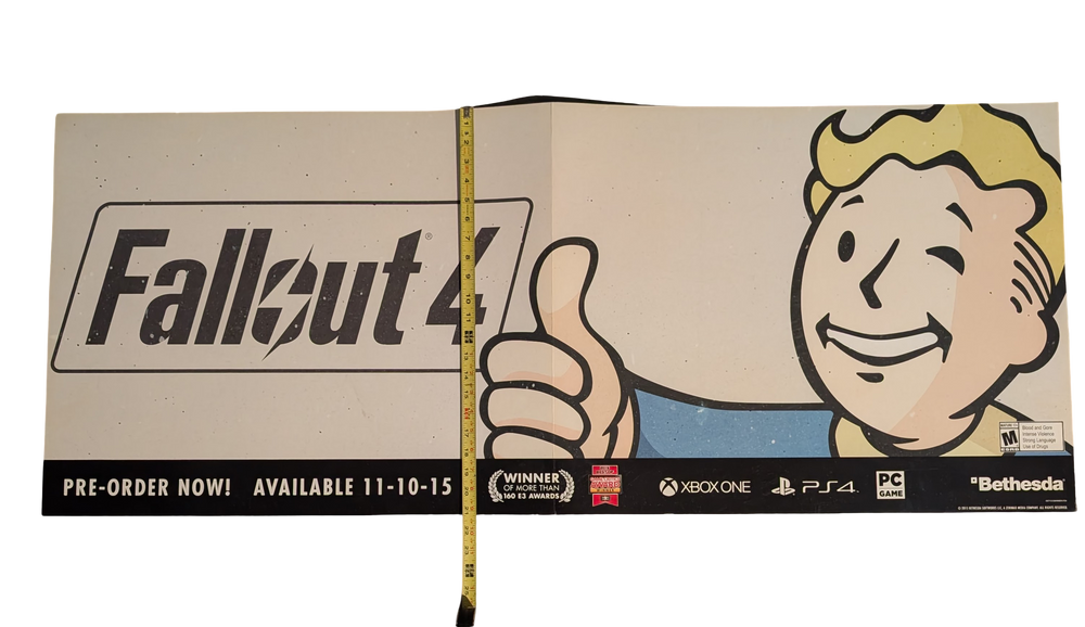Fallout 4 two-sided Game Poster 21in x 52.5in