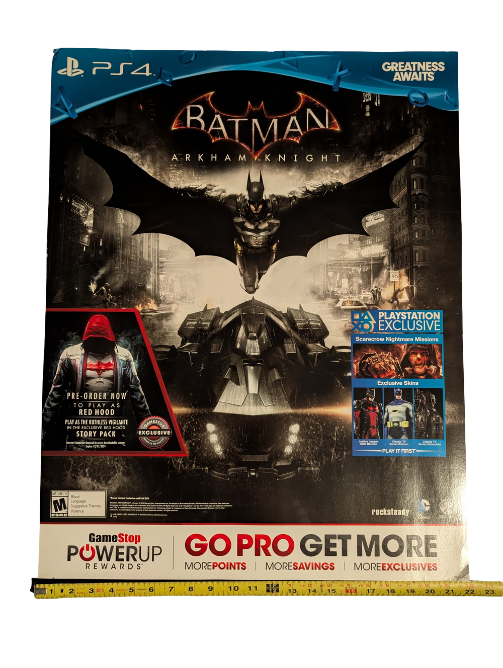Batman Arkham Knight PS4 Game Poster 22in x 28in