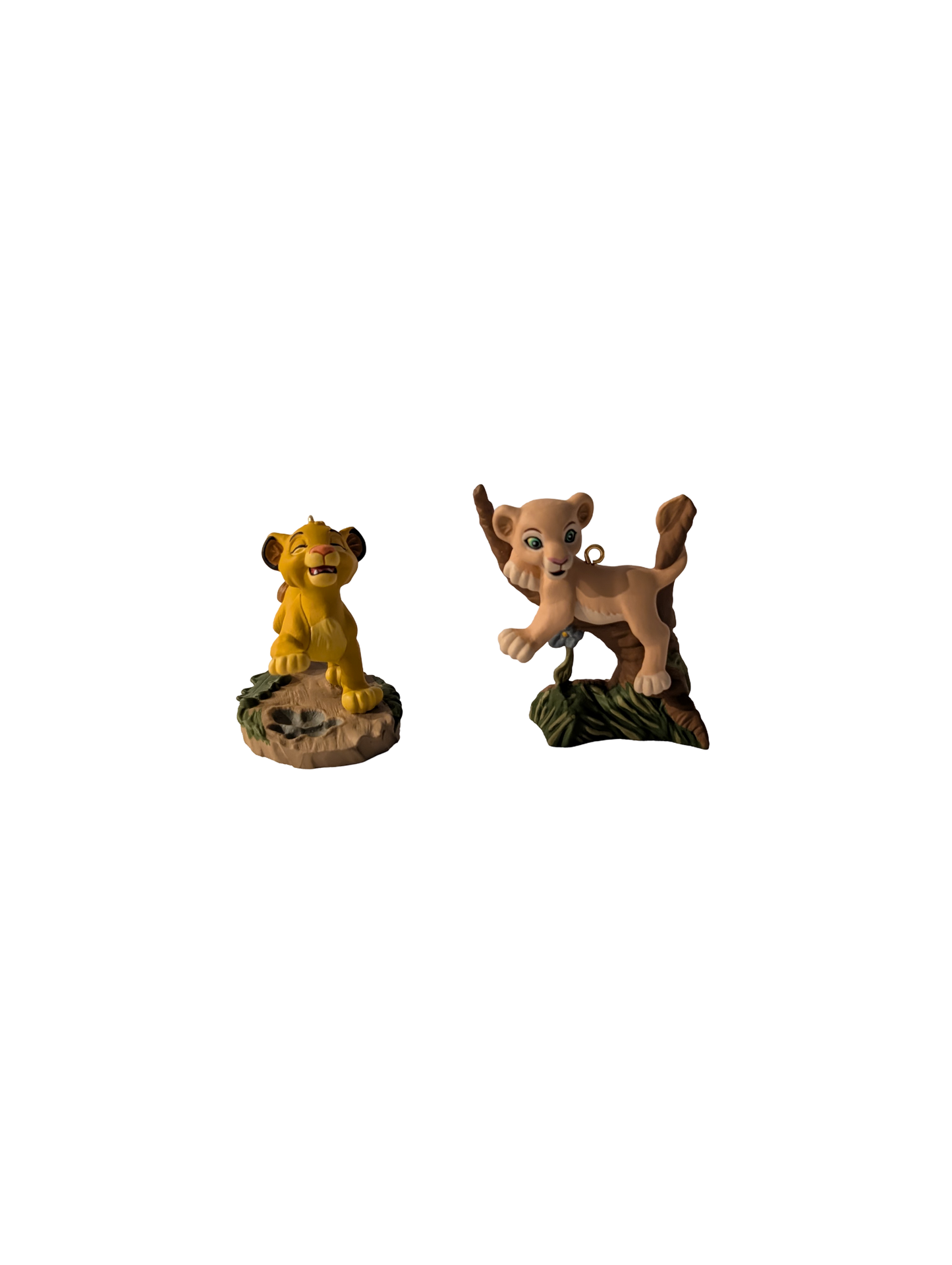 The Lion King 1997 Hallmark Keepsake Ornaments (4) with Display
