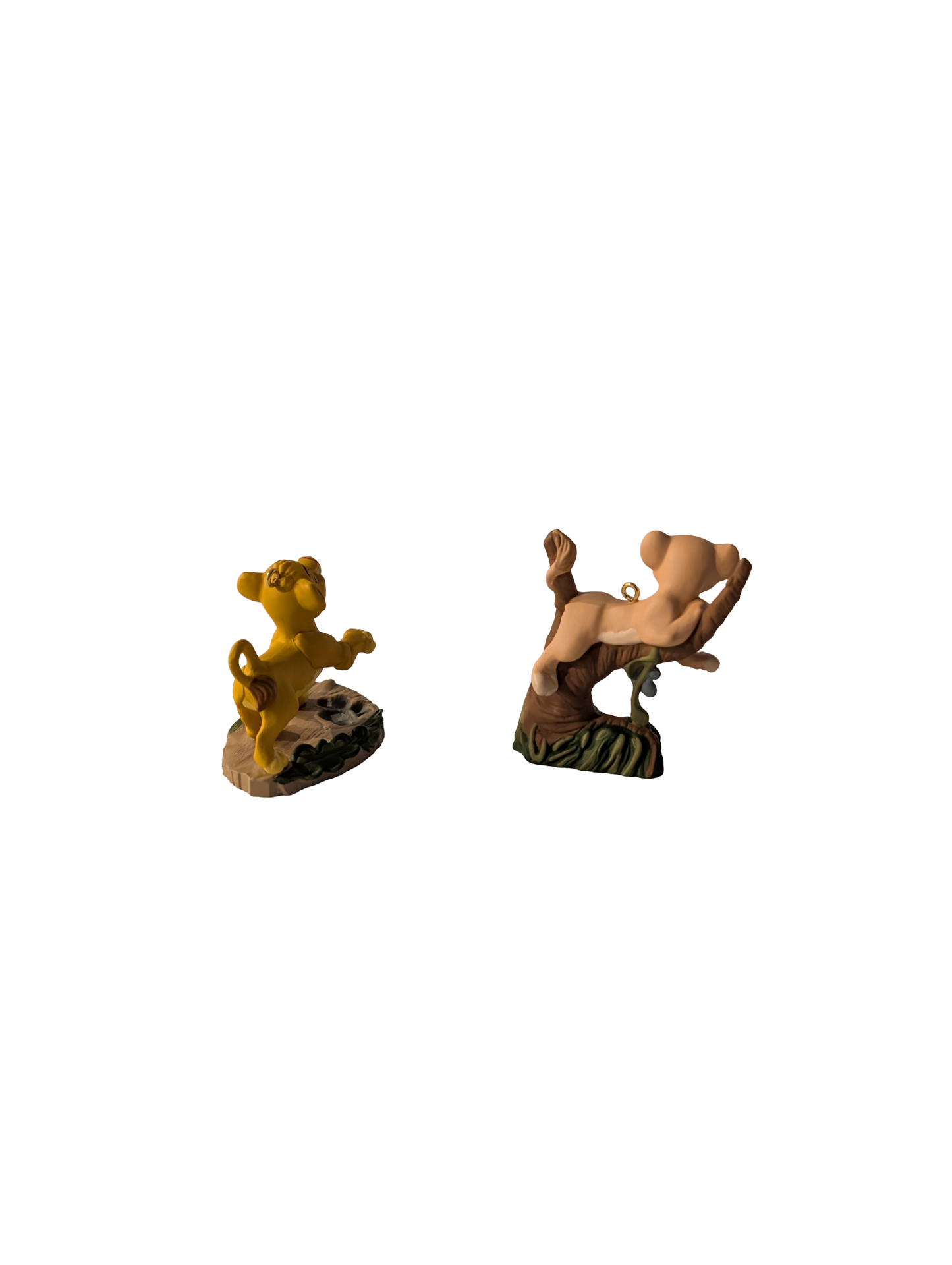 The Lion King 1997 Hallmark Keepsake Ornaments (4) with Display