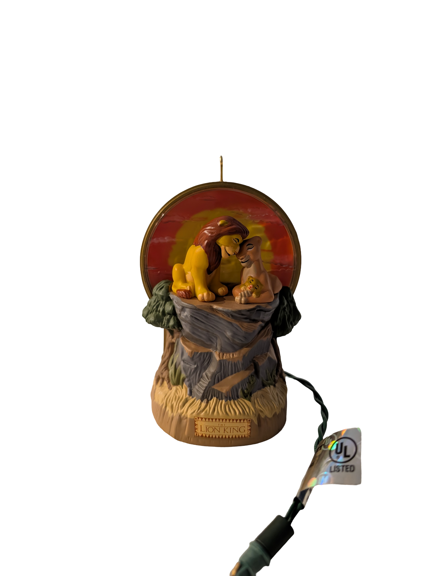 The Lion King 1997 Hallmark Keepsake Ornaments (4) with Display
