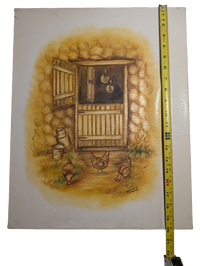 Chicken Coop Oil painting by Georgia Feazle 16in x 20in Canvas
