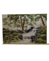 Babbling Brook in the woods acrylic painting 20in x 30in Canvas Board Version 1
