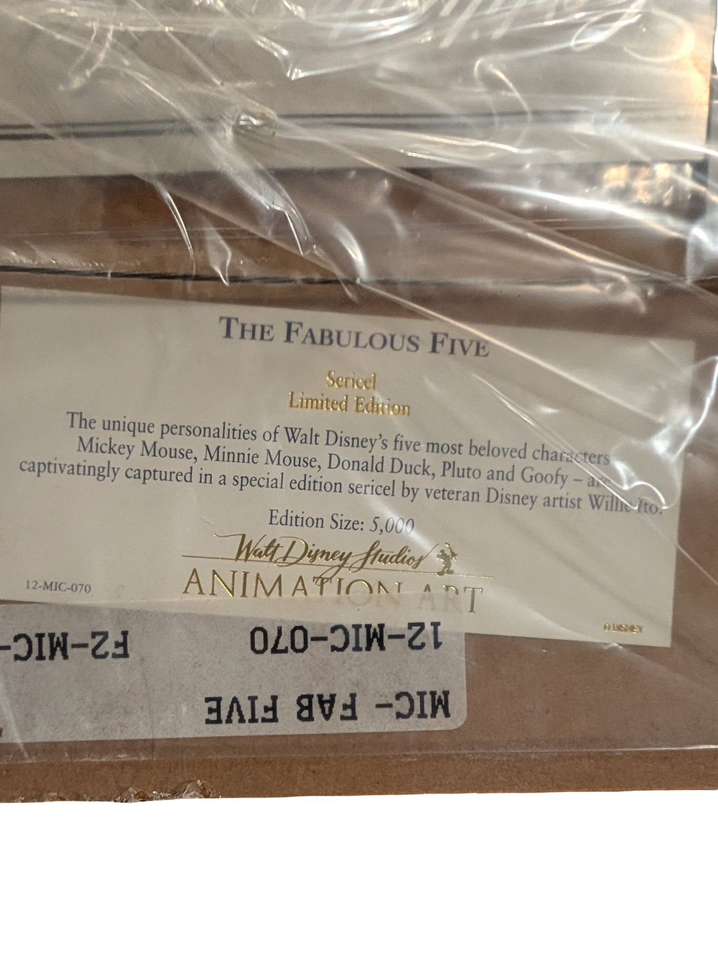 Disney "The Fabulous Five" 1995 Limited edition sericel - framed