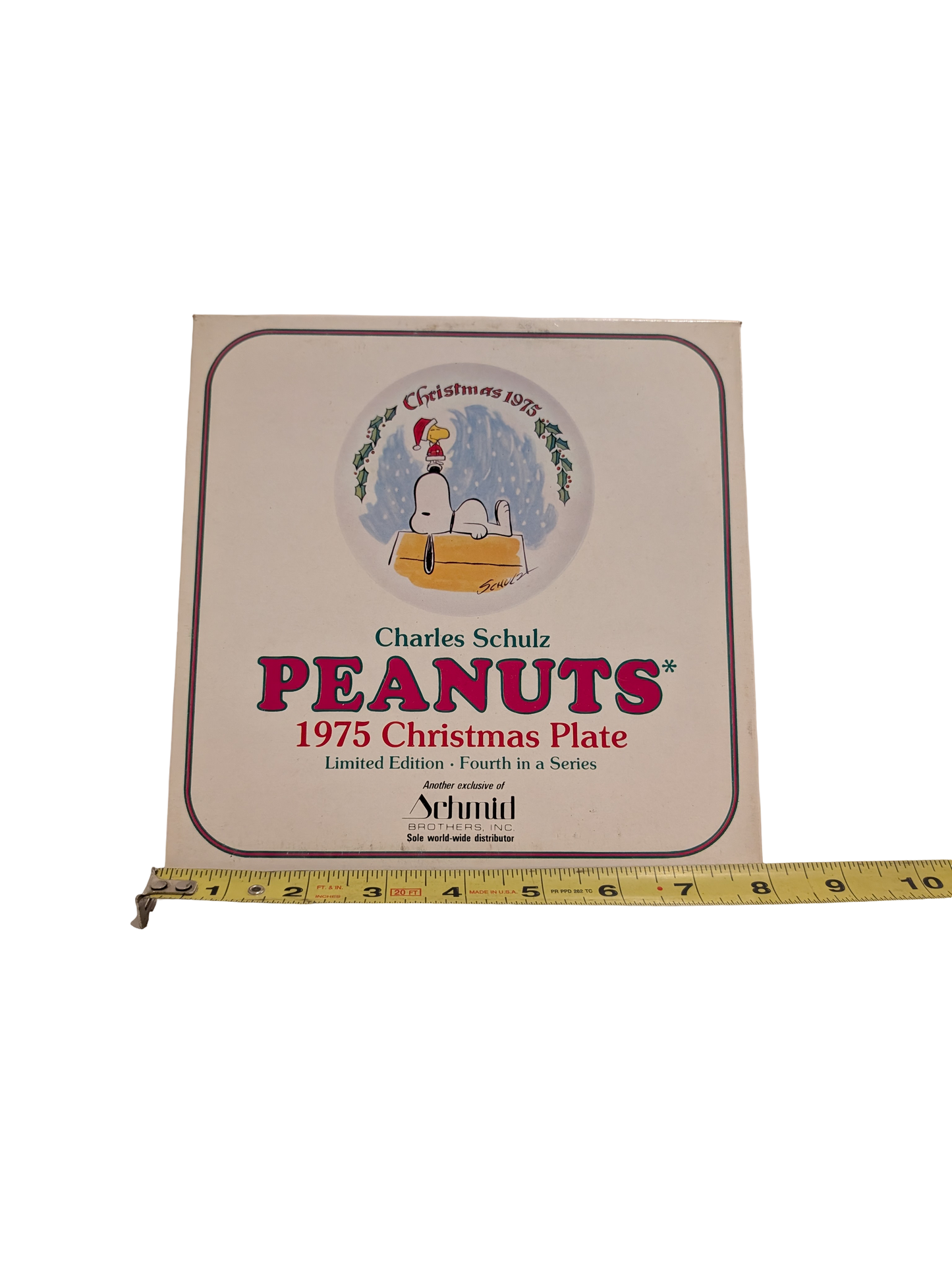 Charles Schultz PEANUTS 1975 Christmas Plate Limited Edition - Fourth in a Series