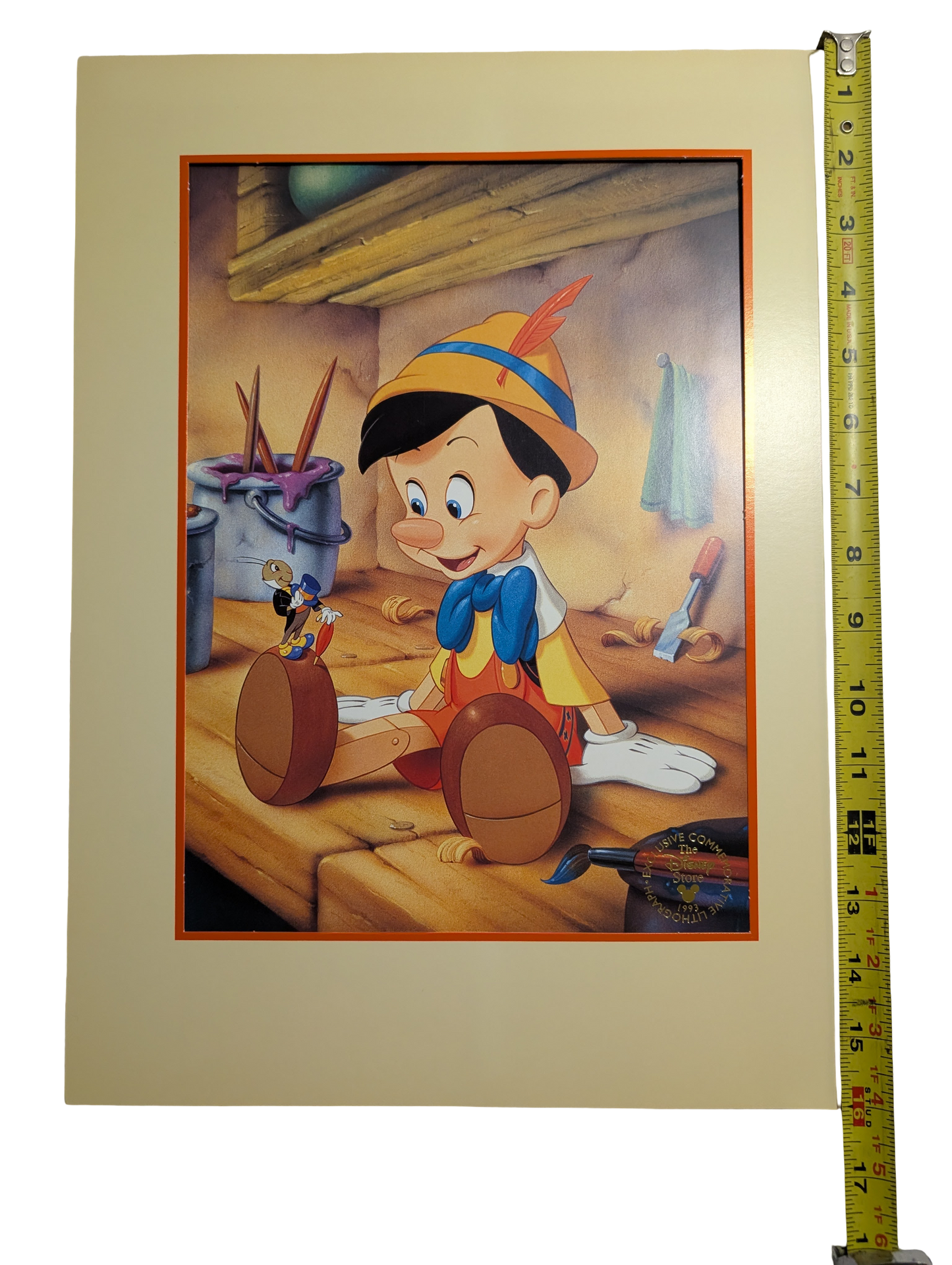 Walt Disney's Pinocchio Exclusive Commemorative Lithograph 1993 12in x 16in