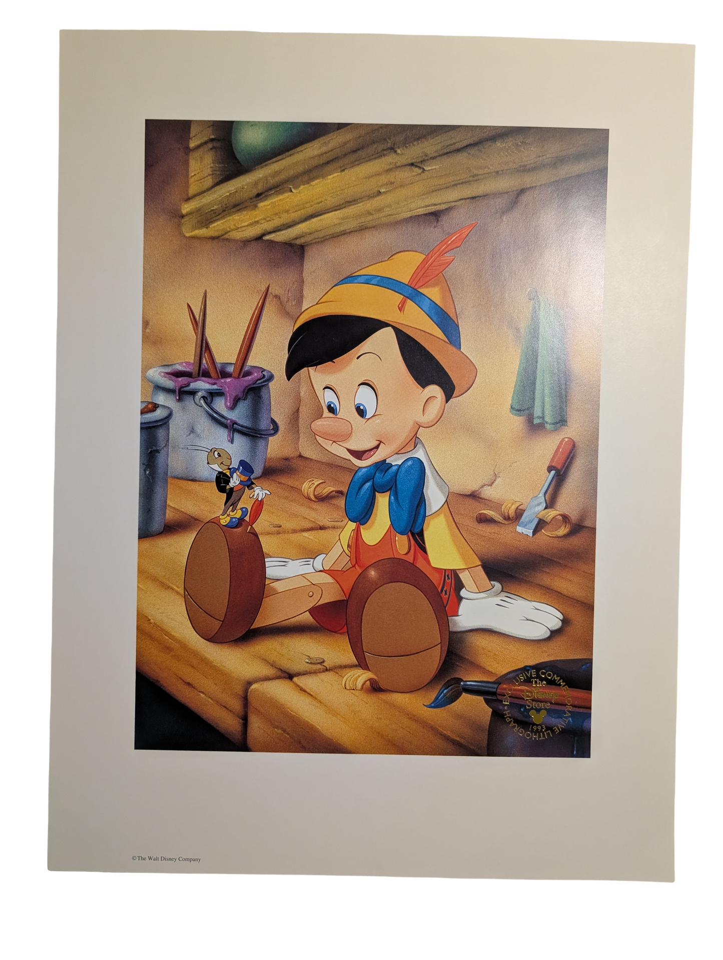 Walt Disney's Pinocchio Exclusive Commemorative Lithograph 1993 12in x 16in