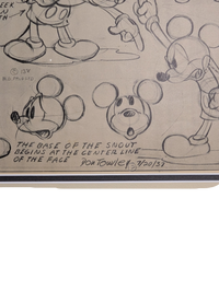 Certified Original Model Sheet MICKEY MOUSE by Don Towsley 07/20/37