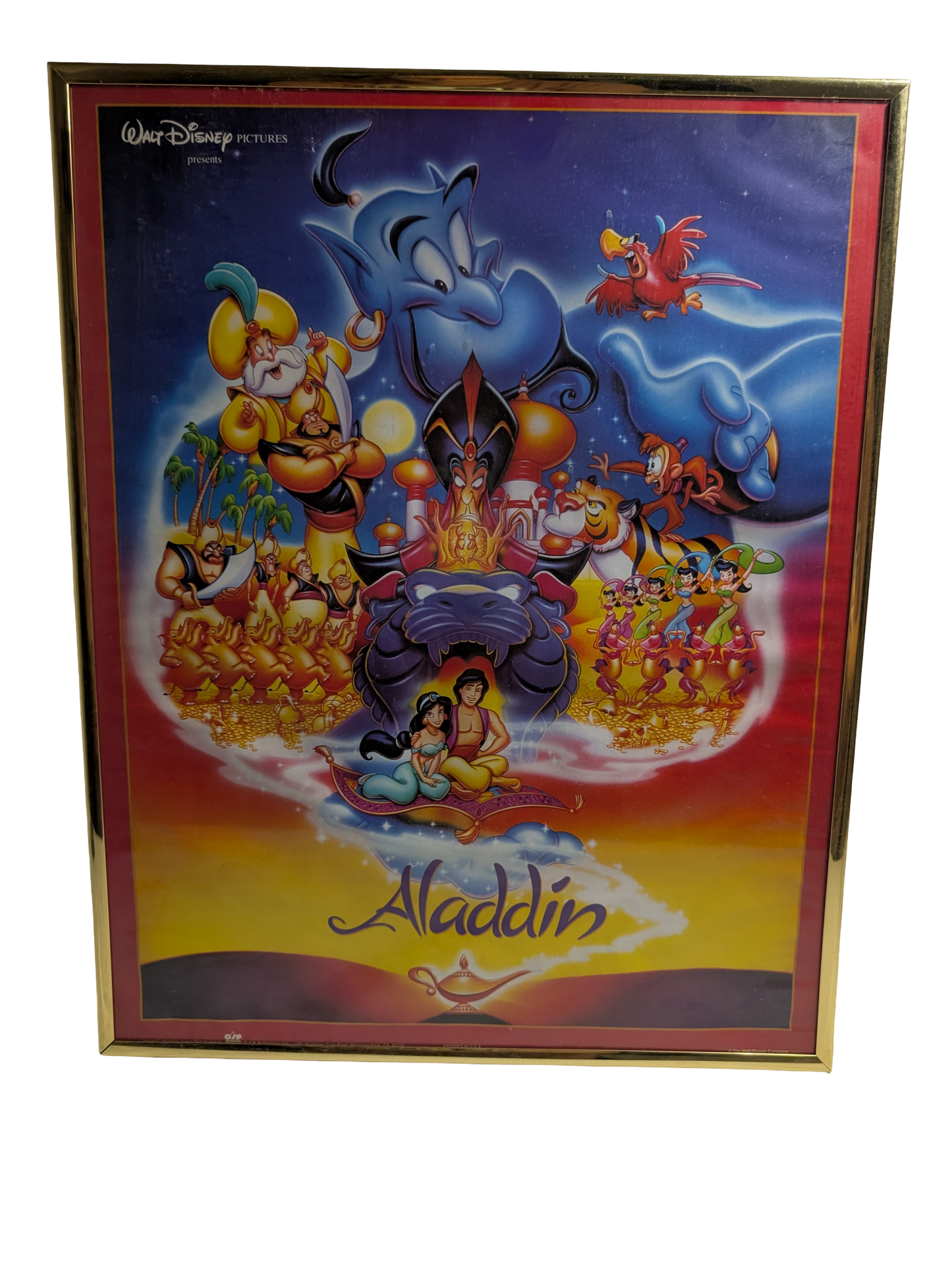 Walt Disney Pictures Aladdin Poster 16in x 20in framed