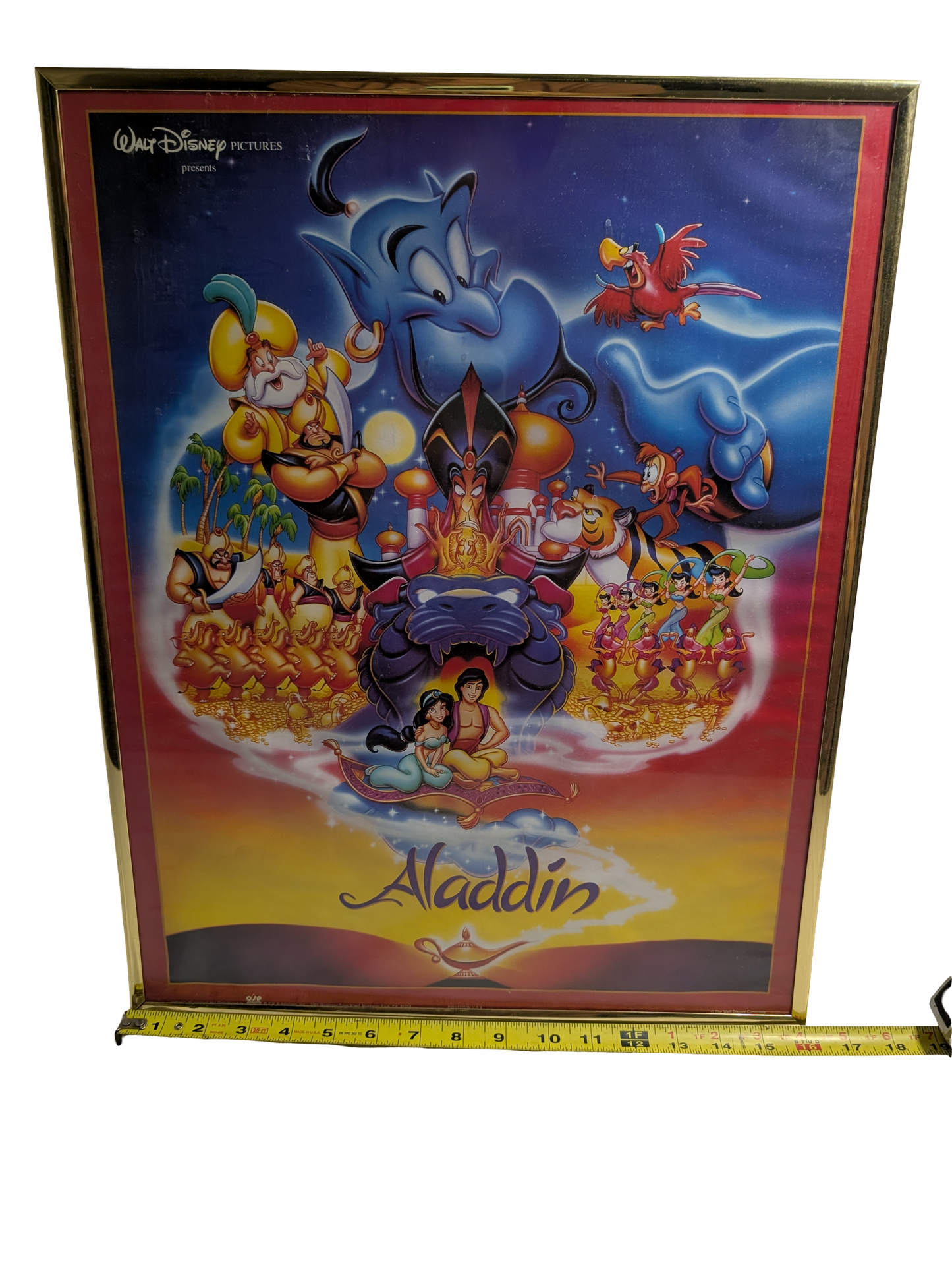 Walt Disney Pictures Aladdin Poster 16in x 20in framed