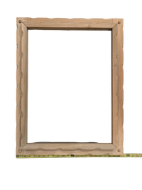 Unique Unfinished Scalloped Wood Art Frame 18in x 24in Opening