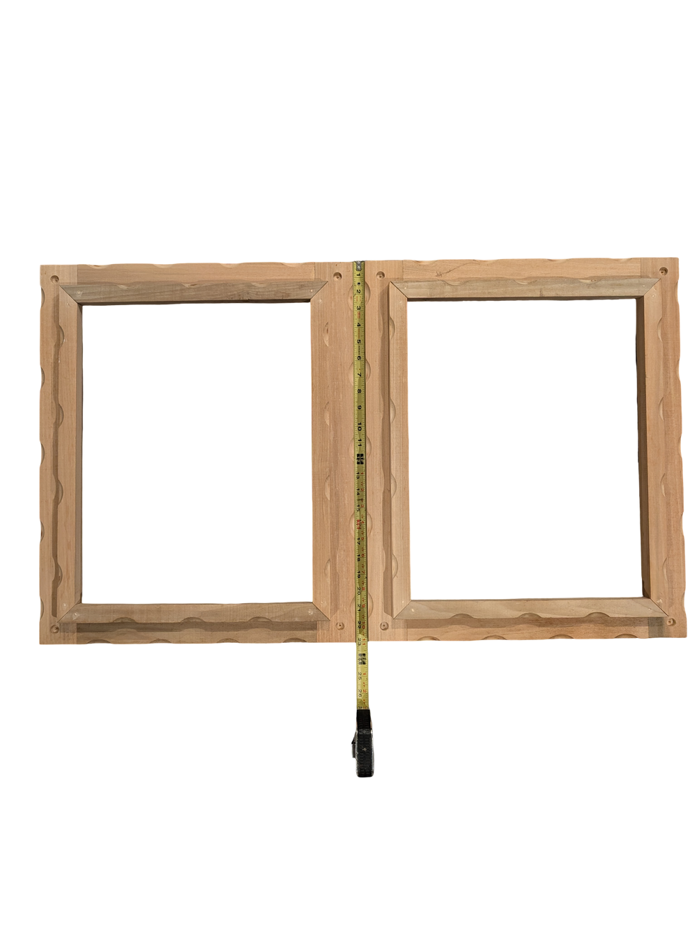 Unique Unfinished Scalloped Wood Art Frame 14in x 18in Opening SET OF TWO