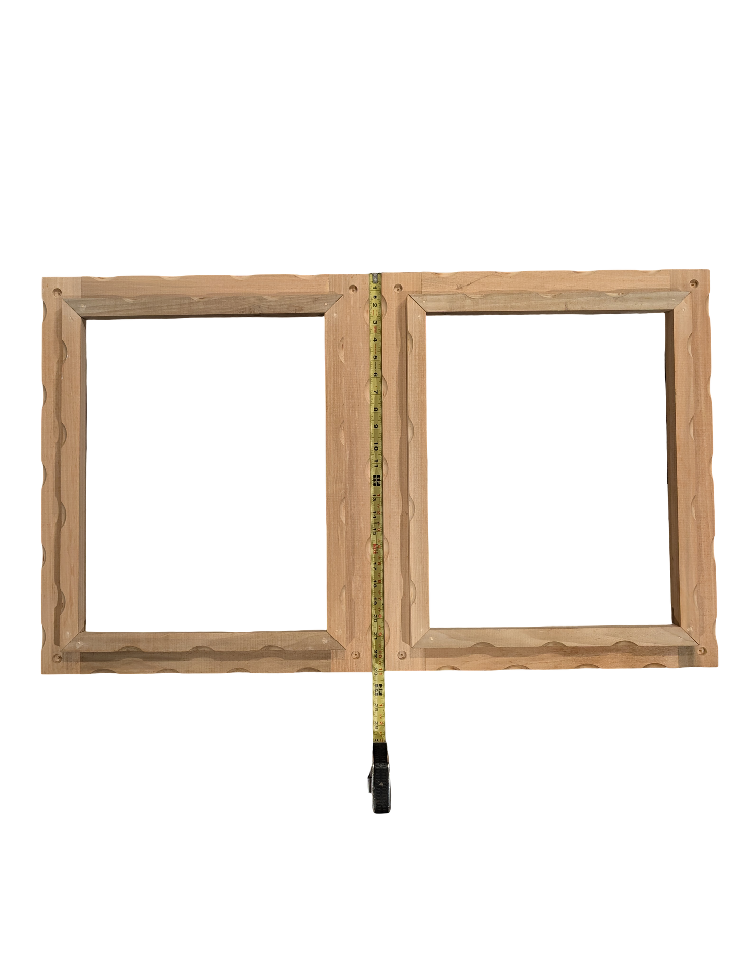 Unique Unfinished Scalloped Wood Art Frame 14in x 18in Opening SET OF TWO